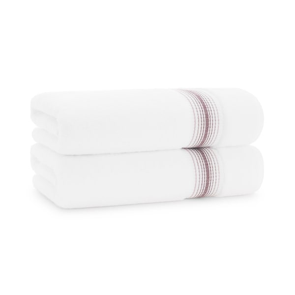 Monarch Brands Turkish Bath Towels, 30in x 60in, Striped , Rose, 2PK PNP-BT-STT-3060-18-RSE - main